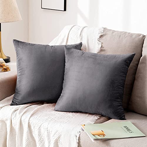 Yorkshire Bedding Cushion Covers 45 x 45 (Pack of 2), Luxury Velvet Square Throw Pillow Cases - Image 3