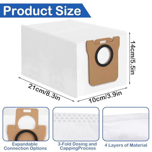 20 Stück Staubsaugerbeutel für Xiaomi X10+X20+S10+Dreame L10s Ultra+L10 Ultra+ L20 Ultra+L20 Pro，Staubbeutel Ersatz Beutel Zubehörset