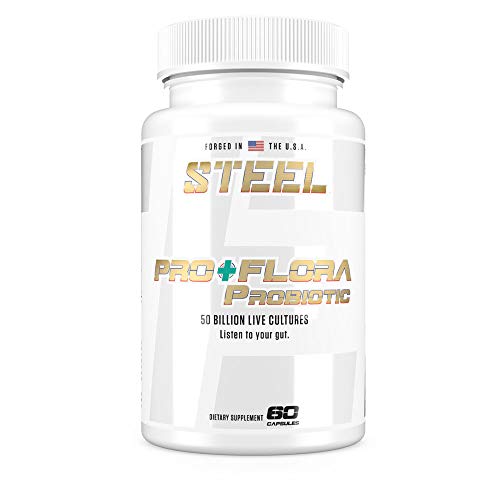 Steel Supplements Pro+Flora Probiotic | 14 Probiotic Blend for Men and Women | Gut Health, Immune Health, Microflora Support | 60 Day Supply
