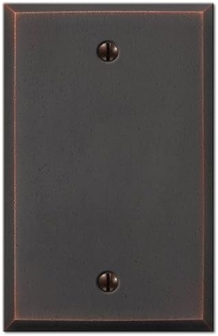 AMERELLE 68BDB Manhattan Single Blank Cast Metal Wallplate in Aged Bronze