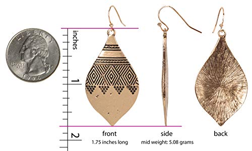 Bohemian Hammered & Engraved Silver Fashion Dangle Earrings For Women (Gold) #TOP2