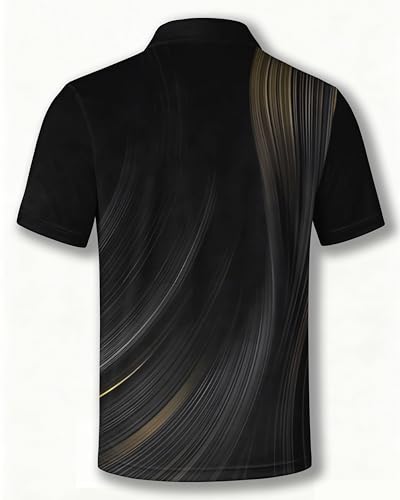 Polo deportivo cristiano para golf, camiseta negra de rendimiento con diseño de cruz dorada, manga corta miniatura 4