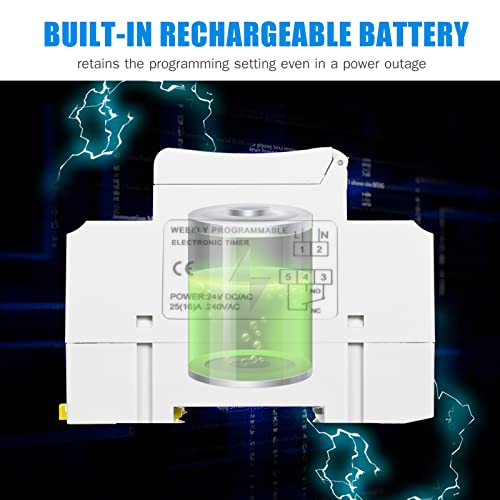 Thc15A Digital Lcd Power Programmable Timer Switch Relay 16A Amp Electronic Weekly 7 Days 16 On & Off Relay Timer Control Ac/Dc 24V Din Rail Mount Timing Switch #TOP4