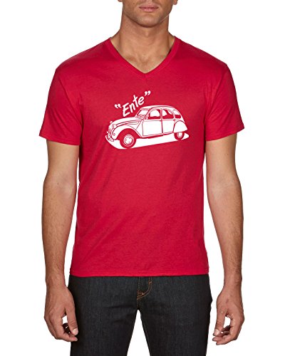 Touchlines Ente 2CV Youngtimer T-Shirt, Rosso (Red...