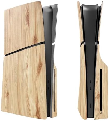 Replacement Shockproof Hard Faceplate Shell Plates Dustproof Cover Panels Anti-Scratch Skins Protective Case for PS5 Slim Console Disc Edition - Limited Edition Wood image 2