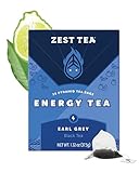 Zest High Caffeine Black Tea Bags – Earl Grey Energy Tea with Natural Bergamot – 150mg Caffeine per Cup – Focus & Morning Breakfast Tea for Energy – Caffeinated Coffee Substitute – 15Ct Box