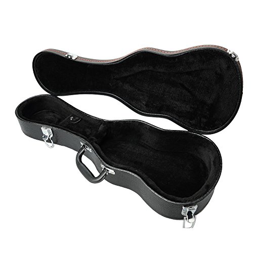 Leather Concert Ukulele Hard Case (24 Inch) (Black)