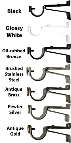 Urbanest Adjustable Solid Zinc Sturdy Curtain Rod Bracket Wall Holder, Fits Up To 1" Inch To 1 1/8" Inch Curtain Drapery Rod, 2 Pieces - Antique Brass #TOP4
