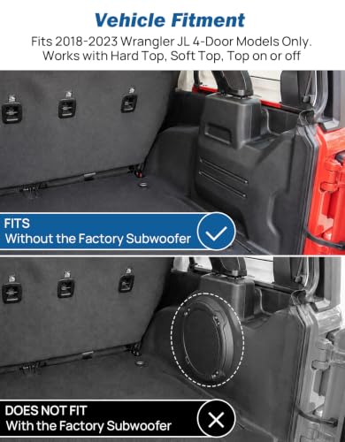 Image of JOYTUTUS Trunk Security Deck Enclosure for 2018-2023 Wrangler JL 4-Door | Molle Panel & Hydraulic Lift | No-Drill Theft-Proof Storage Cover