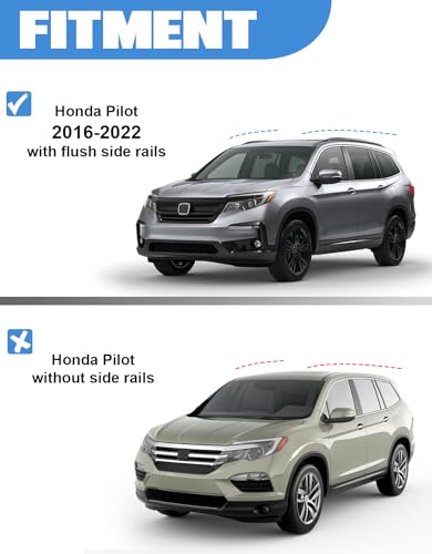 Image of FengYu 300lbs Roof Rack Cross Bars Compatible with Honda Pilot 2016-2022 with Flush Rails, All-Metal Aluminum Heavy Duty Roof Rails Crossbars Rooftop Cargo Bars Black Luggage Racks Carrier SUV