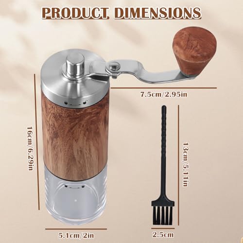 Compact Manual Coffee Grinder with Hand Crank and 5 Customisable Settings for Travel, Office, Camping, and Espresso - Image 2