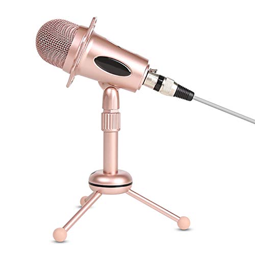 Microphone d'ordinateur pour chat et direct compatible smartphone avec support de table