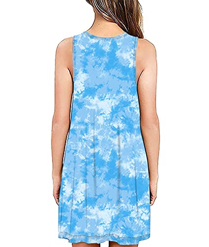 Image of Summer Dresses for Women Casual Sleeveless Swing Sundress with Pockets