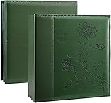 Artmag Photo Album 4x6 1000 Photos, Large Capacity Wedding Family Leather Cover Picture Albums Holds Horizontal and Vertical 4x6 Photos with Black Pages(Dark Green)