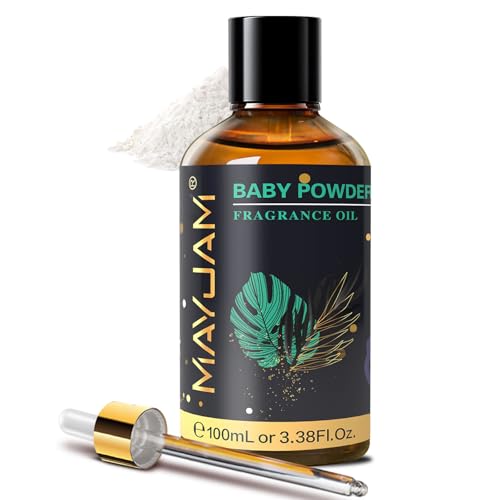 MAYJAM Aceite de Polvo de Bebé 100ml, Aceite De Fragancia De Polvo de Bebé para Difusor de Aceites Esenciales, Aromaterapia, Seguridad y Confort
