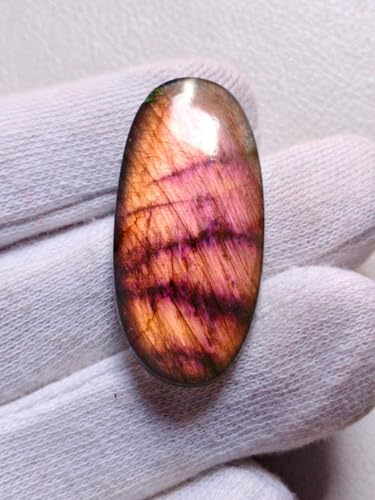 Labradorite violette naturelle ovale pour fabrication collier et bague - 2