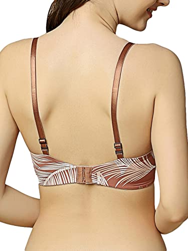 Image of Triumph International Doreen Bra For Women Non Wired Non Padded Wireless Bra Full Coverage Raschel Lace Lingerie Classic High Center Bridge Support Wide Straps Big Cup Bra for Larger Busts Pack Of 1