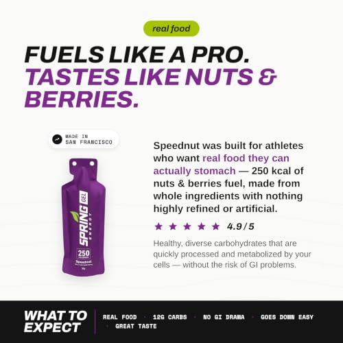 Image of SPRING Energy Gel- Speednut with Caffeine (50 mg) Vegan 235 kcal - Real Food Sports Nutrition