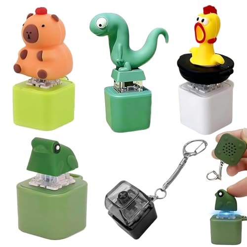 5 Pezzi Portachiavi Antistress,Tastiera Fidget Giocattoli,Giocattoli Clicker Portachiavi,A Forma Di Animale,Con Luci Colorate E Suoni,Per Alleviare L'ansia E La Tensione