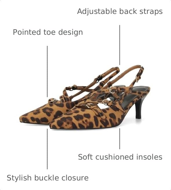 Image of CORNMOOD Stiletto Slingback Heels Pumps for Women | Glossy Patent Leather Kitten heel, Chic Dress Shoes for Modern Women, Ideal Wedding Evening Party and Work Office Outfit