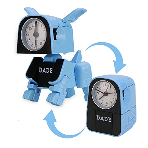 Creative Cartoon Deformation Robot Alarm Clock Bedroom Wake Up Robot Dog Clock Funny