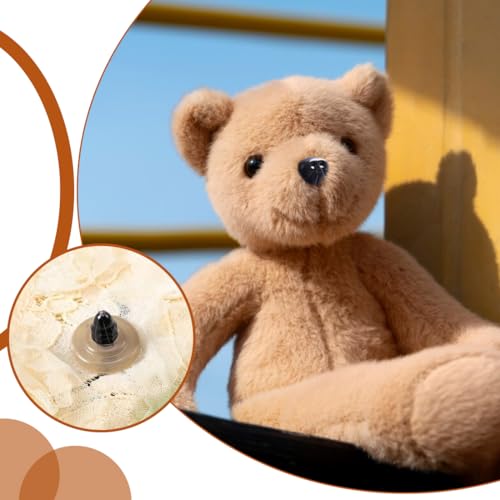 EIHI 30 Stück Sicherheitsnasen für Häkeltiere,Flocking D Typ Kunststoff Bärennasen in 3 Größen Nasen für Gelten, Plüschpuppen, Teddybär Gelenke inklusive für DIY Bastelprojekte(9mm-30mm)