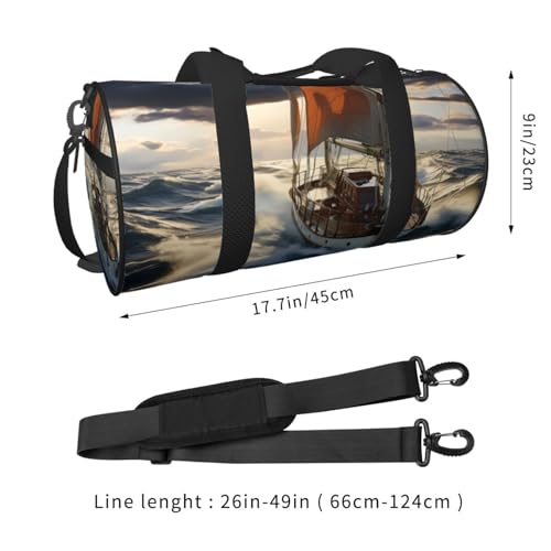 Travel Duffle Bag Lightweight Small Gym Bag Foldable Weekender Overnight Bags with Adjustable Shoulder Strap Carry On Tote Bags Ocean Sailboat Hospital Bag for Women Men2
