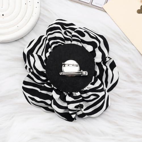 Image of PLwelth Large Flower Brooch Pins Floral Hair Clips for Women Lapel Pins for Dress Clothes Suits Wedding Party Jewelry Gifts
