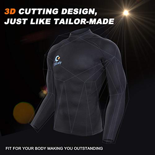 image for CtriLady Wetsuit Top, Men 1.5mm Long Sleeves Neoprene Workout Tank Top