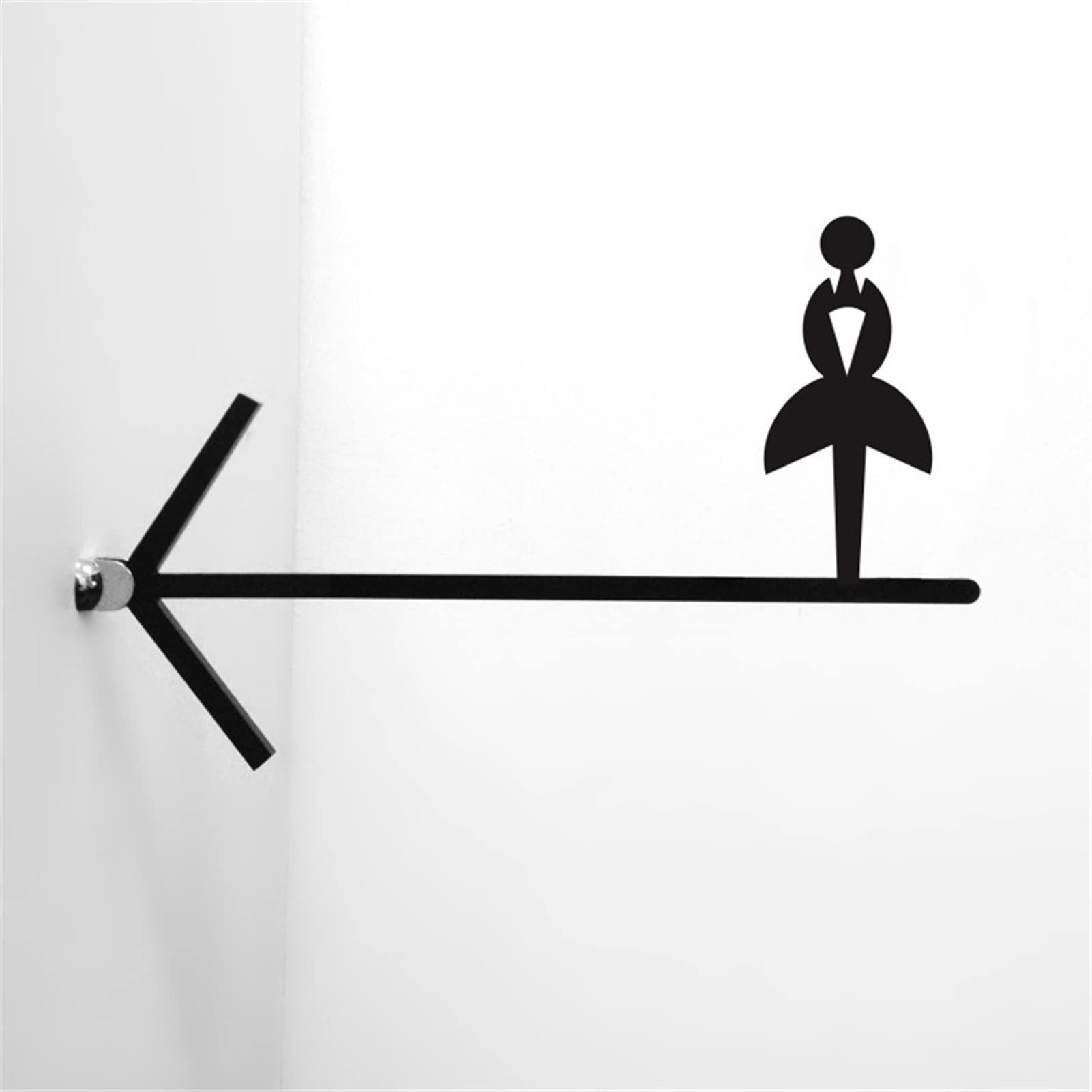 Letrero de baño de Doble Cara para Hombres y Mujeres, Letrero de Flecha para Inodoro, Placa de guía para Inodoro, Tarjeta de guía para Inodoro, Placa acrílic(I