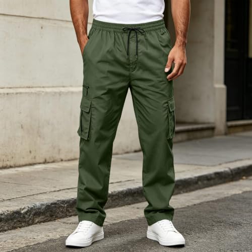 Cargo Work Pants for Men Baggy Drawstring Loose Fit Multi Pocket Work Pant - image 3