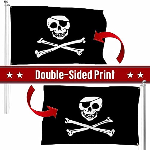 Swono Pirate Flag Banner Skull Crossbones Halloween Flag 3X5 Ft Big Flag Outdoor Indoor Office With Brass Grommets #TOP2