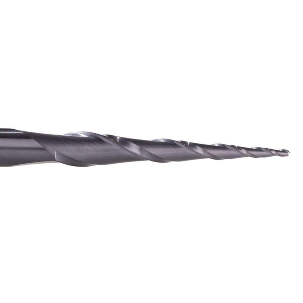 Fresa conica a testa sferica, Fresa conica a punta sferica R0.25-R2 3.175-8mm Carburo TiAlN 2 scanalature(R2.0-47-D8-100)
