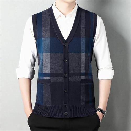 Men Wool Knit Sleeveless Buttons Down Cardigan Sweater Basic For Winter Vintage Vest3