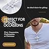HALUKAKAH Men's Moissanite Cross Pendant Necklace, Premium 5.0ct Total Lab-Grown Diamonds, Platinum White Gold Plated 925 Sterling Silver, 45cm Box Chain, Pavé Set Luxury Religious Jewelry Present #5