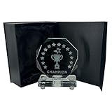 Express Medals Crystal Victory Cup Star Trophy Award, 6 Inch, Octagon Shape, Champion Design with Black Gift Presentation Box Tournament Winner Trophies