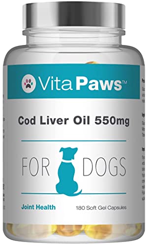 Aceite de Hígado de Bacalao 550mg para Perros - 180 Perlas - VitaPaws