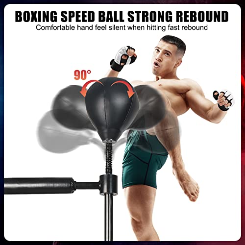 Boxing Speed Trainer Punching Bag Spinning Bar, Training Boxing Ball With Reflex Bar Free Standing, 45-80In Adjustable Height, For Adult&Kid, With Two Ball #TOP2