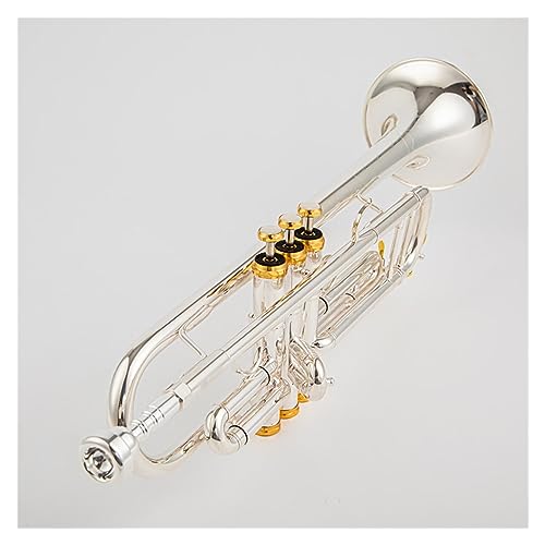 profesionale trompeta Trompeta Sib Si Plana Latón Chapado En Plata Trompeta Profesional Instrumentos...