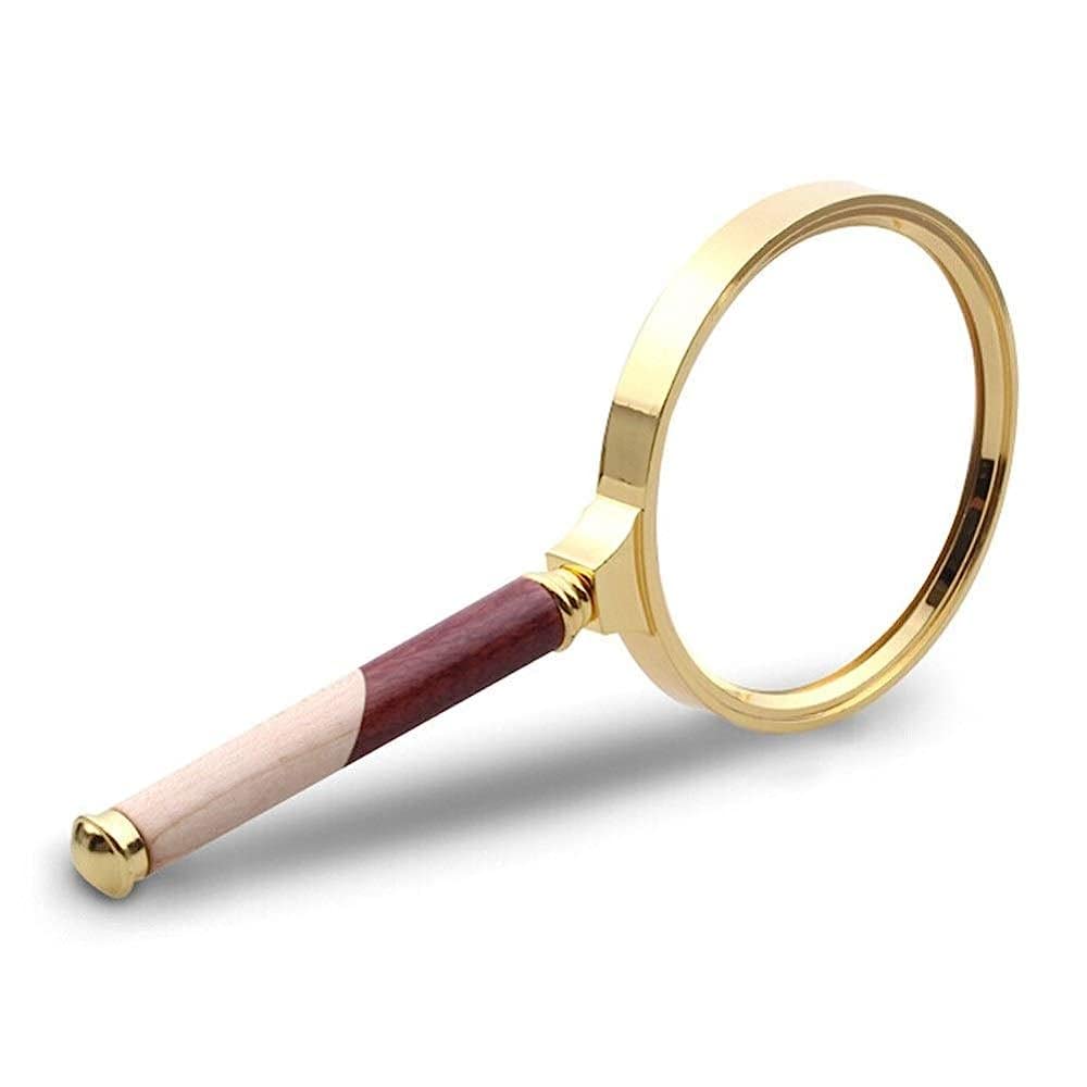 asdchZen Magnifying Glass,Large Handheld Modes 6X Reading For Seniors Low Books Pages Magazines Newspapers Maps Jewelry Magnifier/Metallic