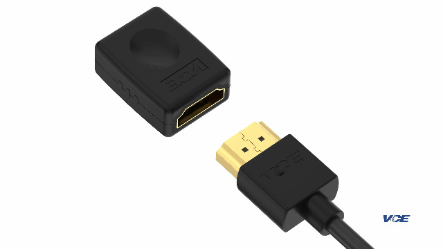 deleyCON Adattatore presa HDMI femmina a HDMI femmina, contatti dorati