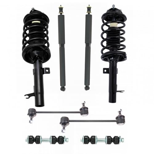 Image of TRQ Front and Rear Suspension Kit Complete Strut & Coil Spring Assembly Shock Absorber Sway Bar Stabilizer Link Compatible with 2000-2005 Ford Focus