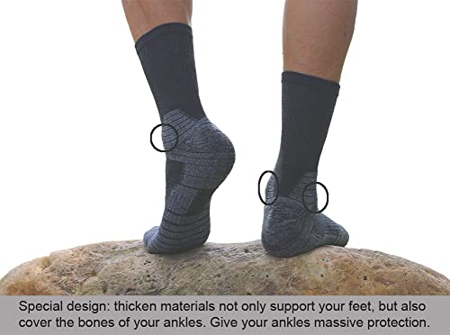 Men's Work Socks Cotton Crew Cushioned Socks Ankle Protection 6 Pairs4