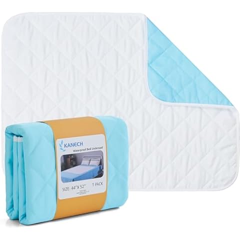 KANECH 44"x52" Washable Waterproof Bed Pads (1 Pack ) - Quick Drying Incontinence Underpads for Adults, Kids, Elderly, and Pets - Reusable Mattress Pad for Bedwetting Cover