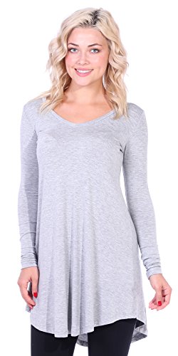 Popana Women’s Tunic Tops for Leggings Long Sleeve Shirt Plus Size Made in
