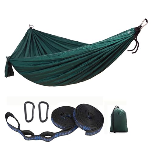 Hamaca de camping con textura de tela de nailon con bolsa de transporte resistente al agua y tiras ajustables para playa, patio, camping, hamaca