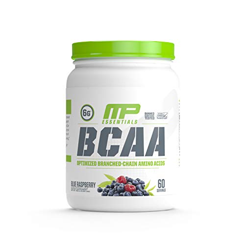 MusclePharm Essentials BCAA Powder, Post-Workout Recovery Drink, Blue Raspberry, 60 Servings