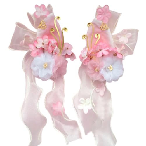 エレガントな生地の花のヘアクリップロールプレイウサギの耳ヘアピンヘアバレッタサイドクリップ女性のヘアスタイリングの装飾ヘアピン