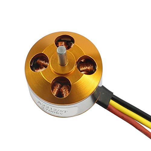 FEICHAO A2212 Brushless Motor 930KV 1000KV 1200KV 1400KV 1800KV 2200KV 2450KV 2700KV for RC Aircraft Plane Multi-Copter Brushless Outrunner Motor (2700KV Golden)