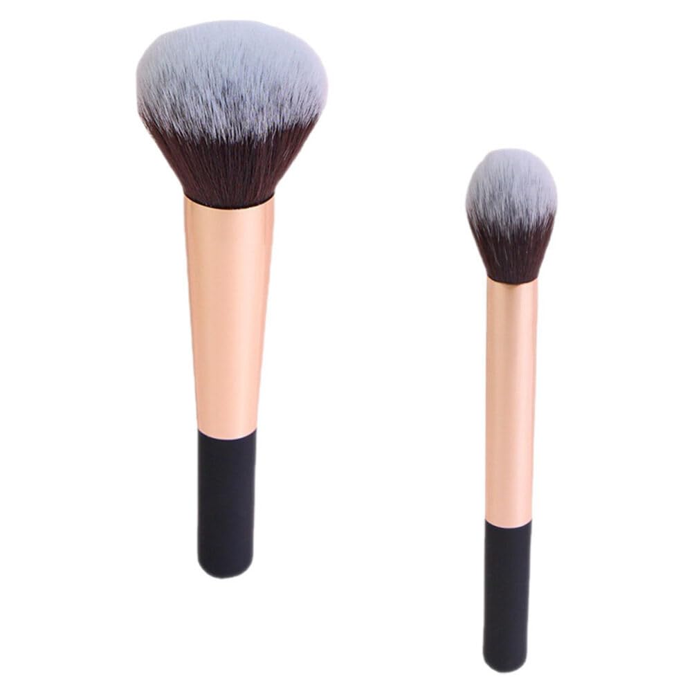Baluue Cheek Makeup Brush For Blush Face Brush 2pcs Soft Bristles Highlighter Makeup Brush Applicators For Loose Pressed Powder